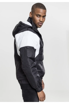 2-Tone Pull Over Jacket - Schwarz / Weiss