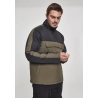 2-Tone Padded Pull Over Jacket - Olive / Schwarz