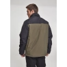 2-Tone Padded Pull Over Jacket - Olive / Schwarz