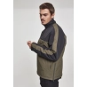 2-Tone Padded Pull Over Jacket - Olive / Schwarz