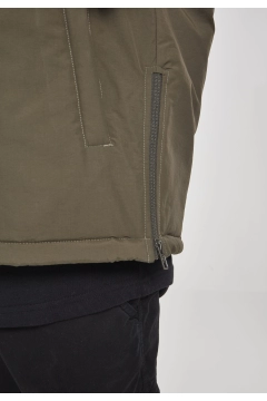 2-Tone Padded Pull Over Jacket - Olive / Schwarz
