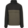 2-Tone Padded Pull Over Jacket - Olive / Schwarz