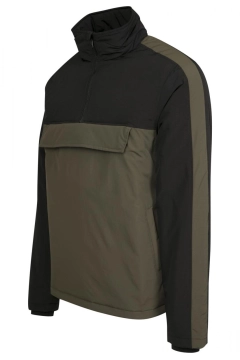 2-Tone Padded Pull Over Jacket - Olive / Schwarz