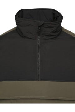 2-Tone Padded Pull Over Jacket - Olive / Schwarz