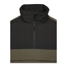 2-Tone Padded Pull Over Jacket - Olive / Schwarz