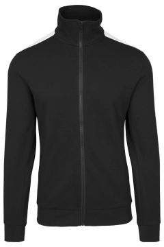 2-Tone Interlock Track Jacket - Schwarz / Weiss