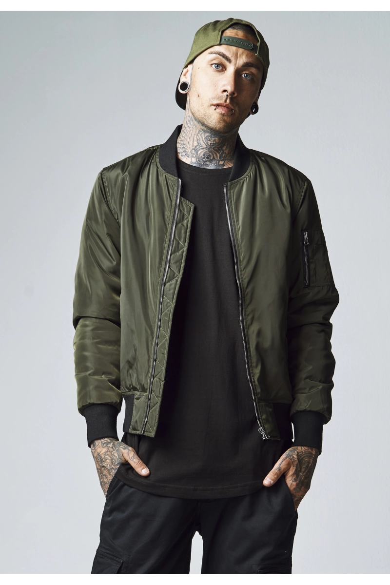 2-Tone Bomber Jacket - Olive