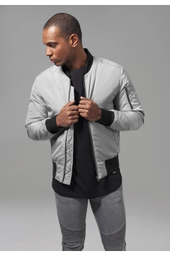 2-Tone Bomber Jacket - Burgundy