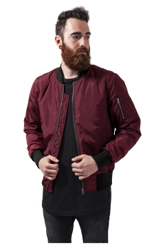 2-Tone Bomber Jacket - Burgundy