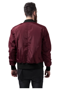 2-Tone Bomber Jacket - Burgundy