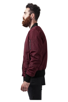 2-Tone Bomber Jacket - Burgundy