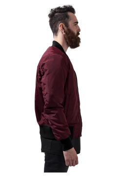 2-Tone Bomber Jacket - Burgundy