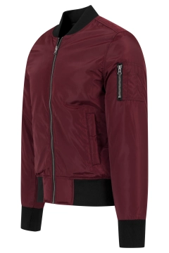 2-Tone Bomber Jacket - Burgundy