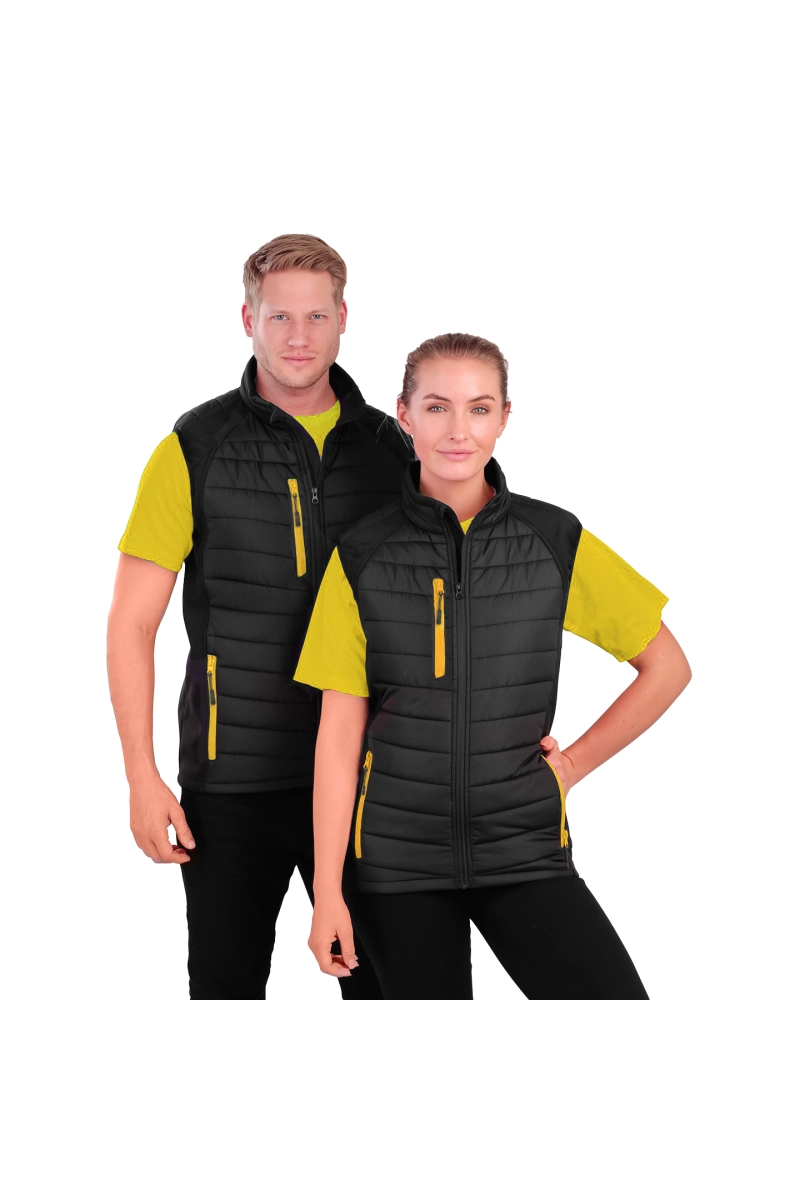 UGi gepolsterte Softshell Gilet - Schwarz / Gelb